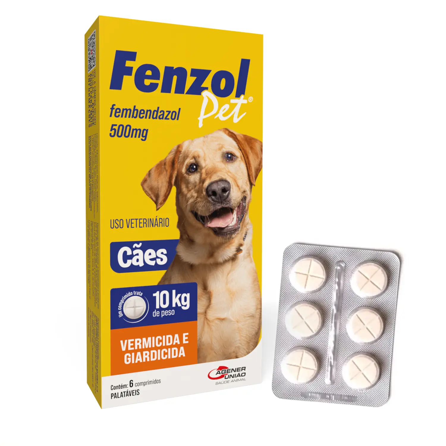 Vermífugo Fenzol Pet 500mg para Cães